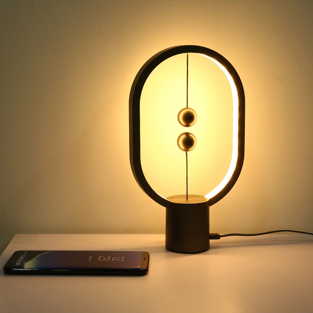Stylish LED Mini Balance Lamp - Creative Touch Control Night Light for Bedroom & Desk Decor