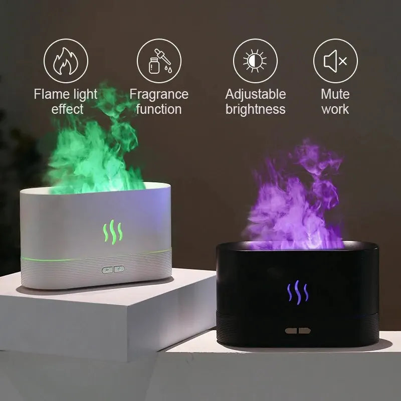 Transform Your Space with the KINSCOTER Ultrasonic Aroma Diffuser - Cool Mist Maker and LED Essential Oil Flame Lamp