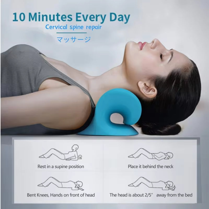 Cervical Spine Stretch Neck and Shoulder Relaxer - Ultimate Cervical Muscle Relaxation and Pain Relief Massage Pillow