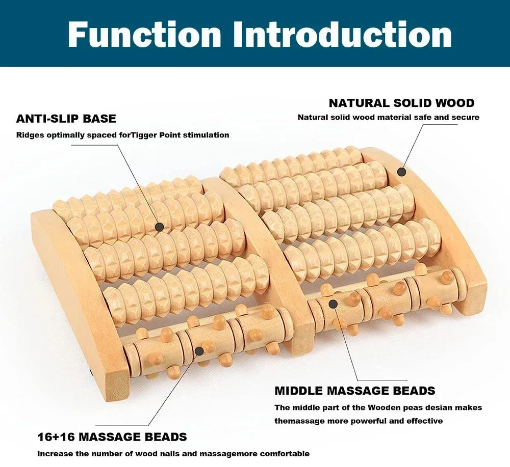 Revitalize Your Feet with the Wooden Foot Roller Massager - Ultimate Relief for Plantar Fasciitis and Enhanced Circulation