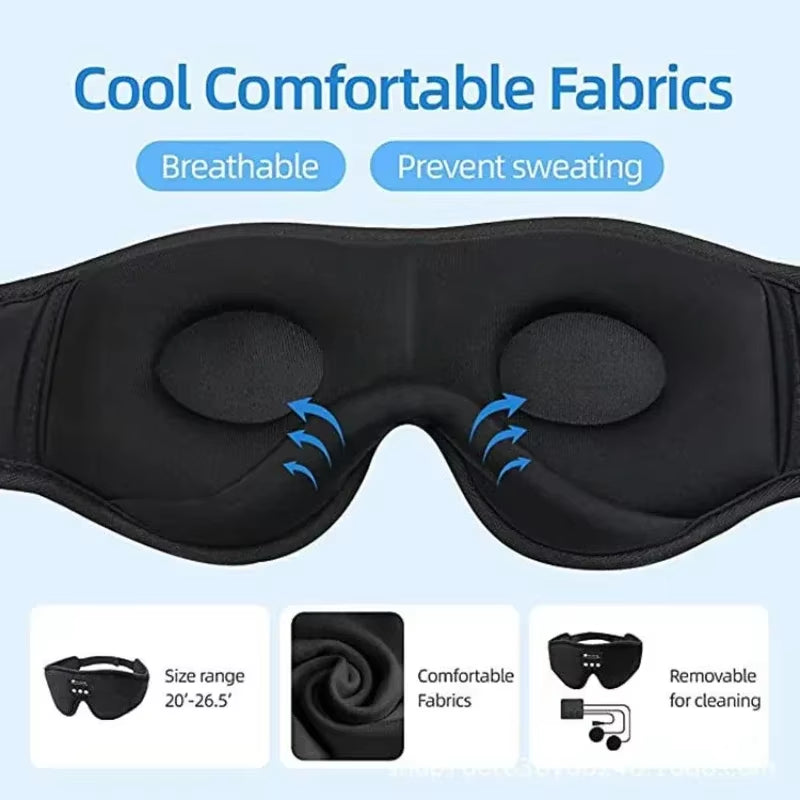 Experience Ultimate Comfort with Our Bluetooth Sleeping Headphones 3D Eye Mask - Wireless, Soft, and Perfect for Travel Naps!