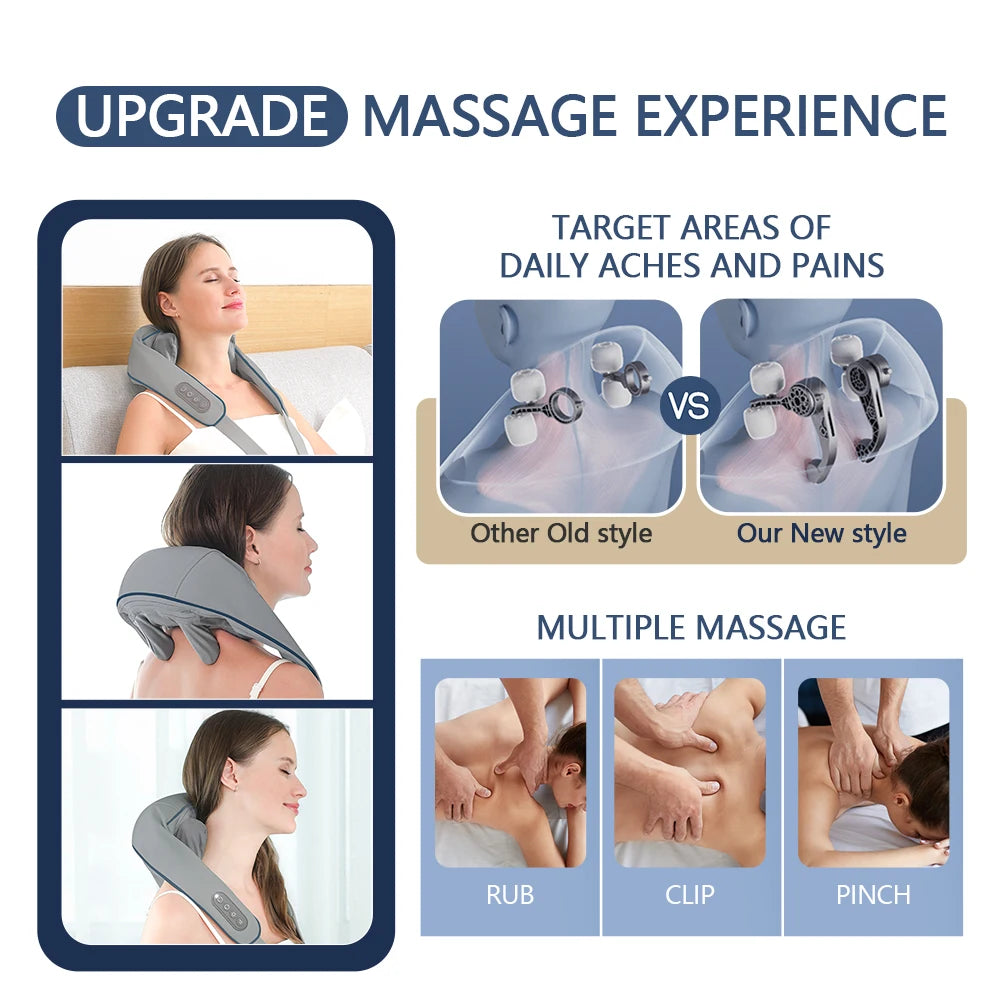 Experience Ultimate Relaxation with the Wireless Neck and Back Massager - Perfect for Neck and Shoulder Relief