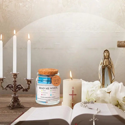 Inspire Your Spirit with Our Elegant Glass Prayer Jar Filled with Uplifting Bible Verses - Perfect Christian Gift for Mindfulness and Gratitude