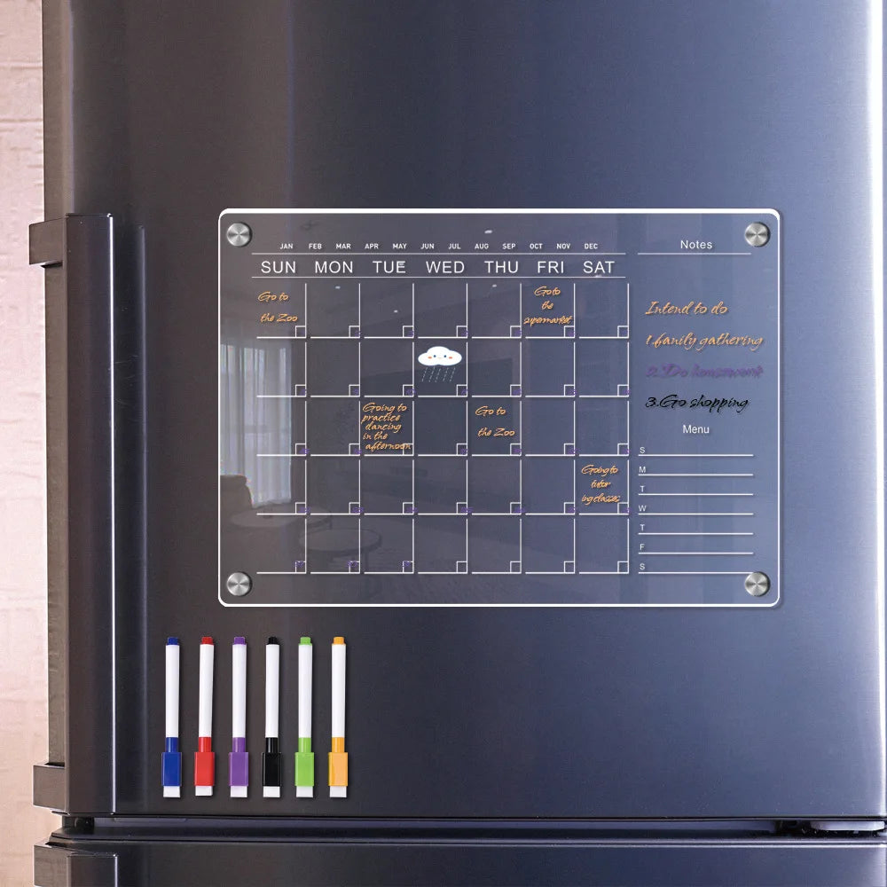 Transform Your Fridge with Our Reusable Dry Erase Calendar Magnet - Perfect for Weekly Planning and Message Boards!