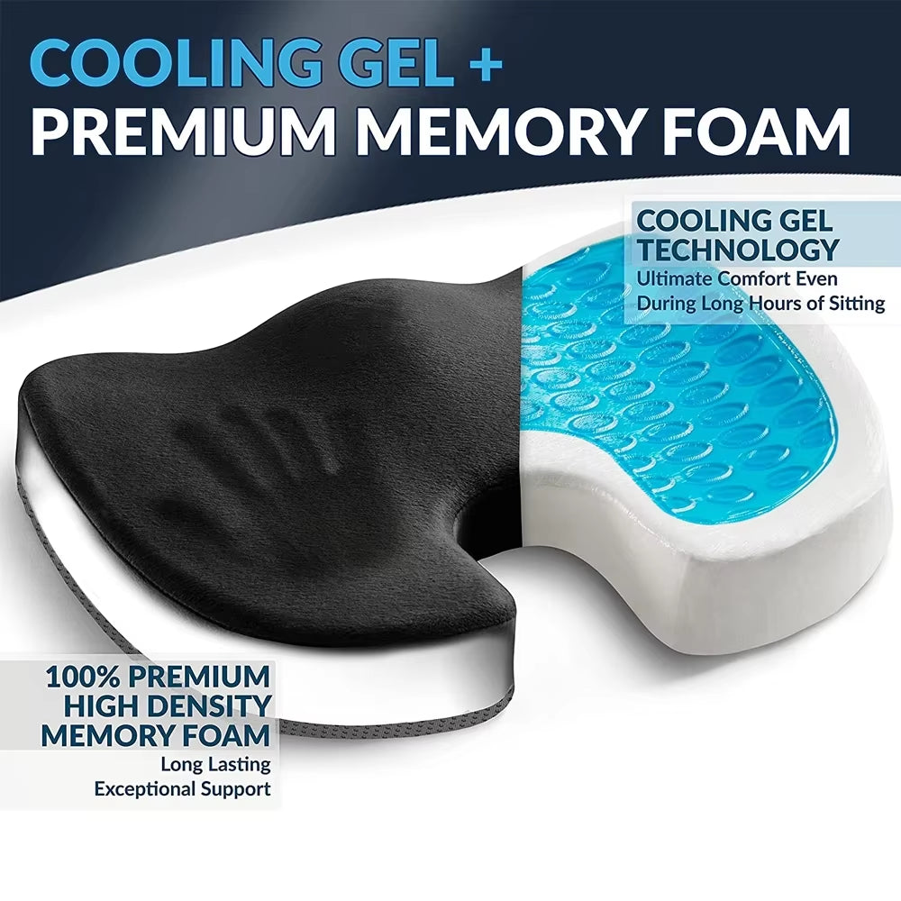 Experience Ultimate Comfort with Our Gel Enhanced Orthopedic Seat Cushion - Perfect for Office, Car, and Travel!