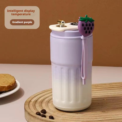 Stay Hydrated in Style: 450ML Stainless Steel Thermo Water Bottle with LED Temperature Display - Perfect for Travel, Coffee, and More!