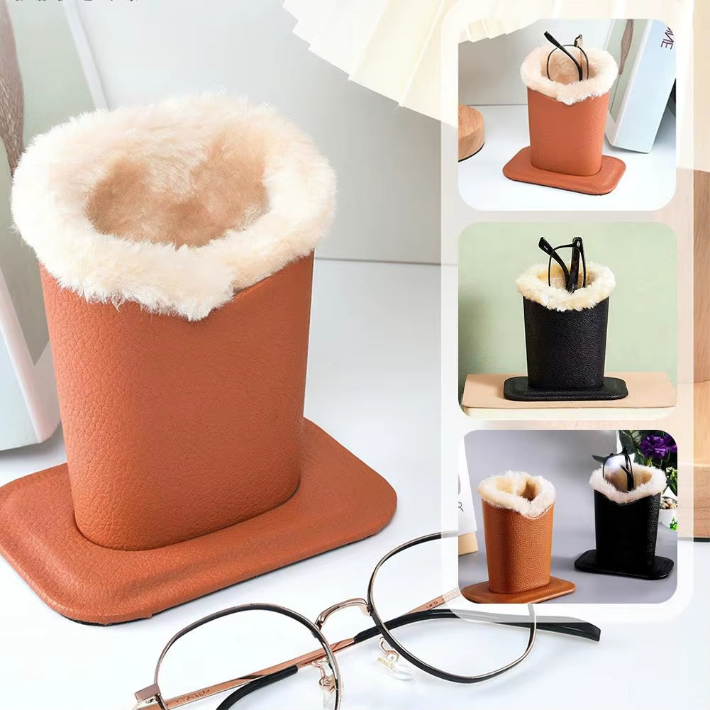 1PC Winter Plush Eyeglass Holder Eyeglass Stand Display Stands Glass Shelf Sunglass Holder Polyester Cloth Eyeglass Stand