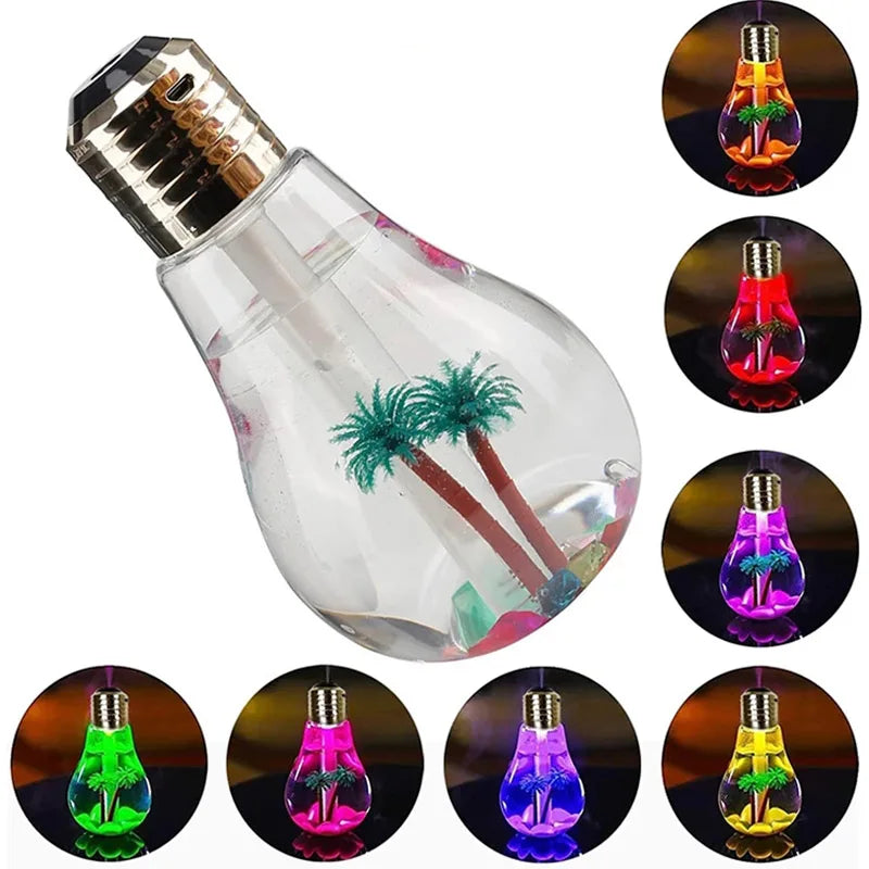 Transform Your Space with the Mute Small USB Bulb Humidifier - A Colorful Aromatherapy Machine for Home and Car