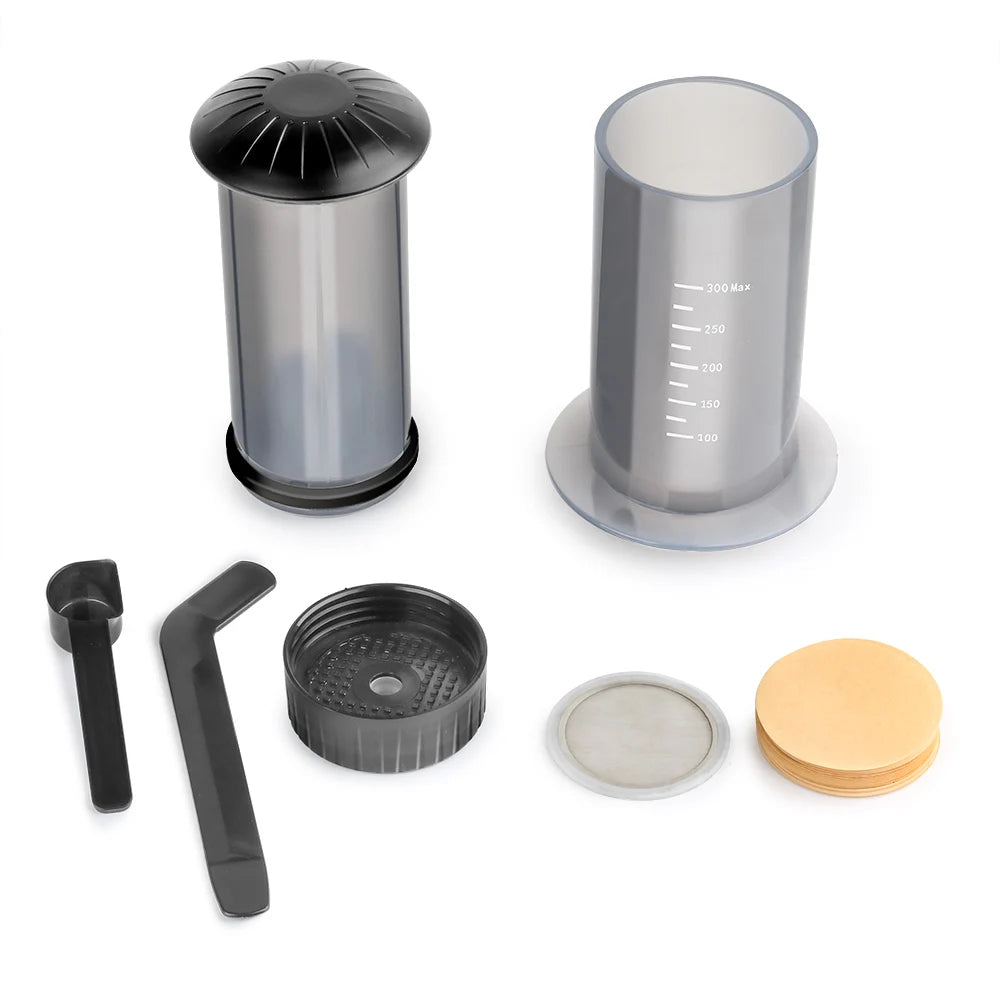 Experience Barista-Quality Coffee Anywhere with the Portable Espresso Maker French Press - Complete with Filters and Accessories