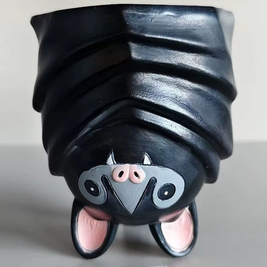 Adorable Handmade 3D Upside Down Bat Mug - Unique Animal Design with Stable Base for Coffee and Tea Lovers