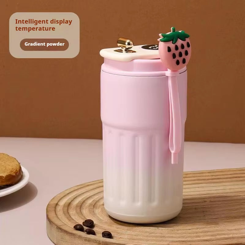 Stay Hydrated in Style: 450ML Stainless Steel Thermo Water Bottle with LED Temperature Display - Perfect for Travel, Coffee, and More!