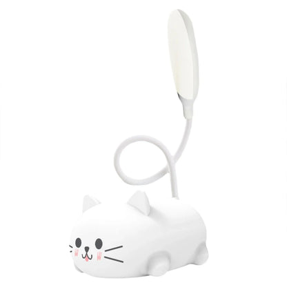 Charming Cartoon Cat LED Desk Lamp - Rechargeable, Adjustable, and Perfect for Kids' Rooms and Study Spaces