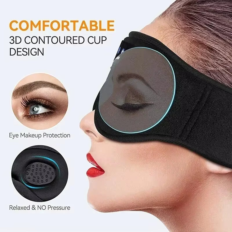 Experience Ultimate Comfort with Our Bluetooth Sleeping Headphones 3D Eye Mask - Wireless, Soft, and Perfect for Travel Naps!