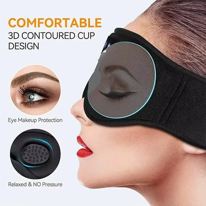 Experience Ultimate Comfort with Our Bluetooth Sleeping Headphones 3D Eye Mask - Wireless, Soft, and Perfect for Travel Naps!