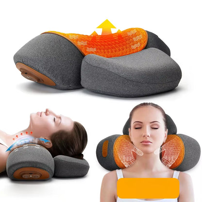 Revitalize Your Relaxation: Electric Cervical Pillow with Hot Compress and Vibration for Neck Traction and Spine Support