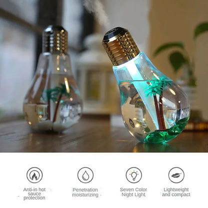 Transform Your Space with the Mute Small USB Bulb Humidifier - A Colorful Aromatherapy Machine for Home and Car
