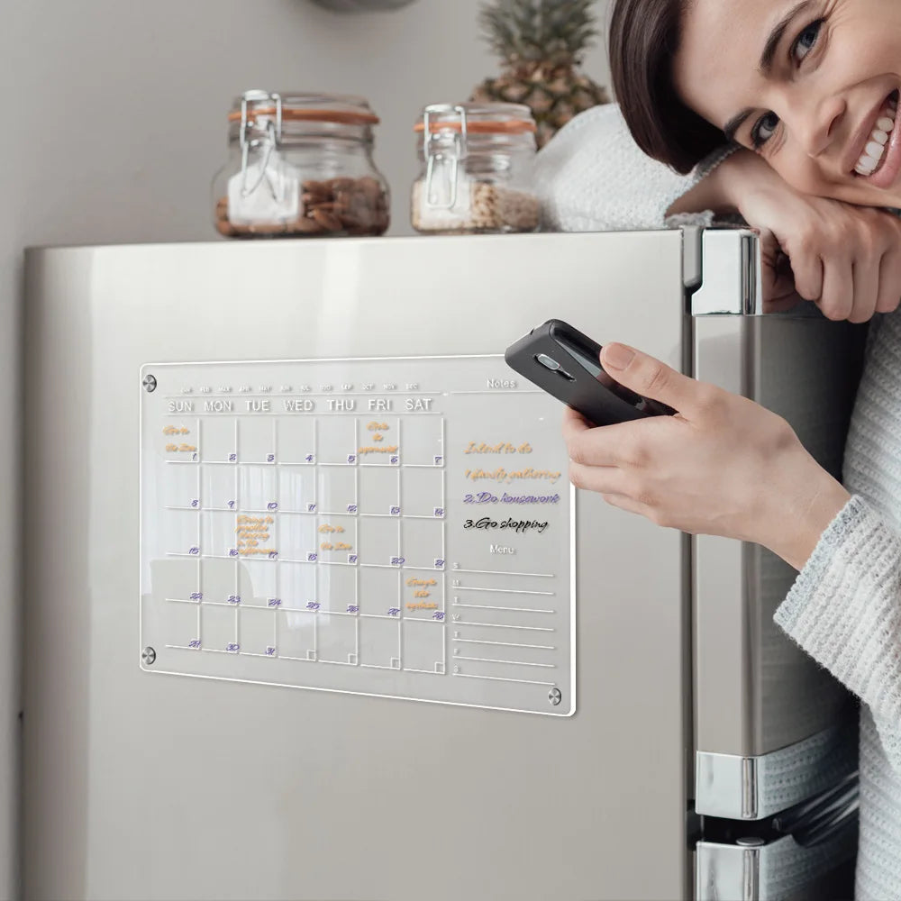 Transform Your Fridge with Our Reusable Dry Erase Calendar Magnet - Perfect for Weekly Planning and Message Boards!