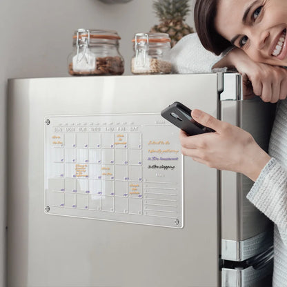 Transform Your Fridge with Our Reusable Dry Erase Calendar Magnet - Perfect for Weekly Planning and Message Boards!