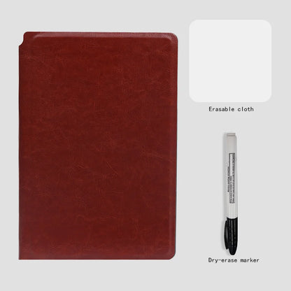 Stylish A5 Reusable Whiteboard Notebook Set - Complete with Pen, Erasing Cloth & Weekly Planner for Effortless Organization