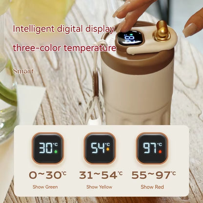 Stay Hydrated in Style: 450ML Stainless Steel Thermo Water Bottle with LED Temperature Display - Perfect for Travel, Coffee, and More!
