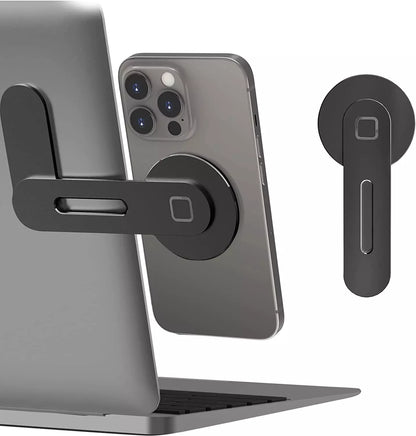 Revolutionize Your Workspace with the Slim & Foldable Magnetic Laptop Phone Holder for iPhone 14/13/12 and All Smartphones