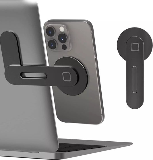 Revolutionize Your Workspace with the Slim & Foldable Magnetic Laptop Phone Holder for iPhone 14/13/12 and All Smartphones