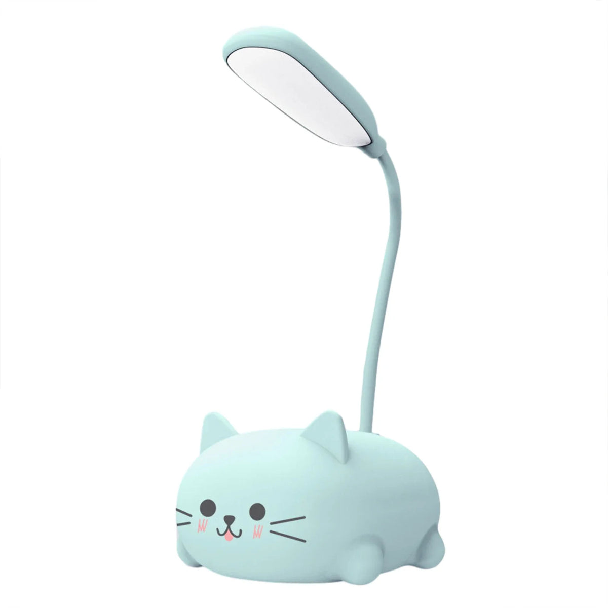Charming Cartoon Cat LED Desk Lamp - Rechargeable, Adjustable, and Perfect for Kids' Rooms and Study Spaces