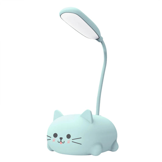 Charming Cartoon Cat LED Desk Lamp - Rechargeable, Adjustable, and Perfect for Kids' Rooms and Study Spaces