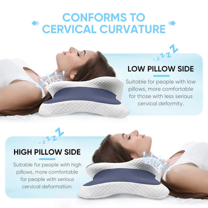 Transform Your Sleep with Our Ergonomic Memory Foam Cervical Pillow – Perfect Neck Pain Relief for Side, Back, and Stomach Sleepers!