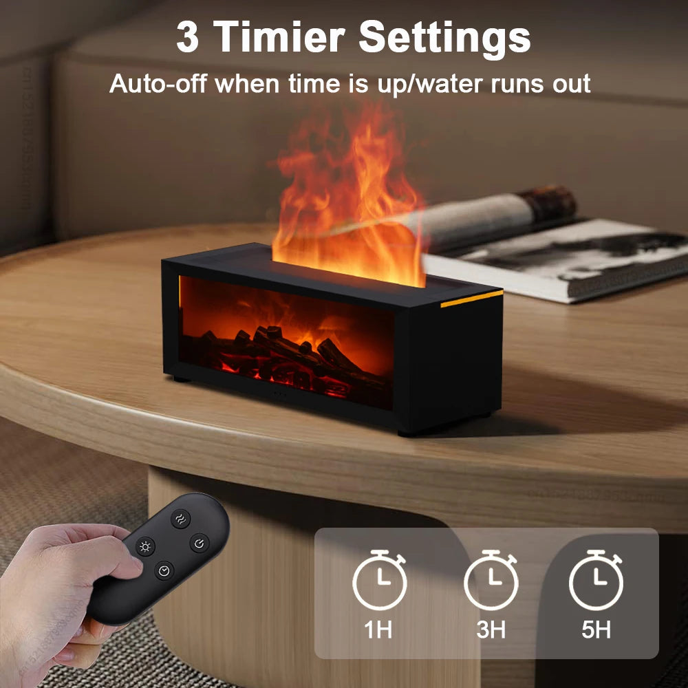 Transform Your Space with the Aroma Humidifier Flame Essential Oil Diffuser - Enjoy Soothing Aromatherapy and Vibrant RGB Lighting with Remote Control