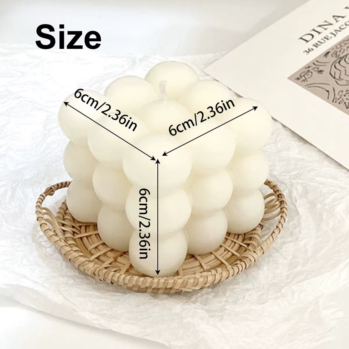 Delightful Vanilla Scented Cube Ball Candle - Charming Soy Wax Decor for Home and Parties