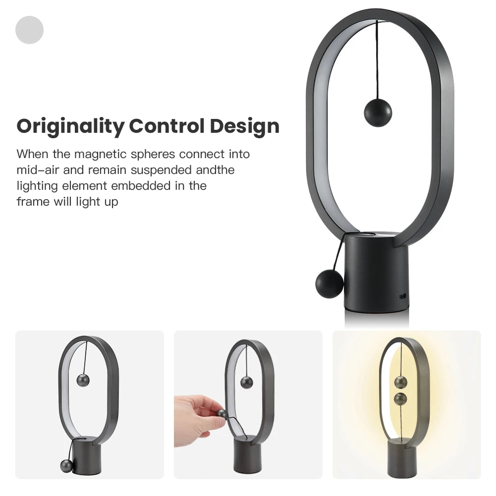 Stylish LED Mini Balance Lamp - Creative Touch Control Night Light for Bedroom & Desk Decor