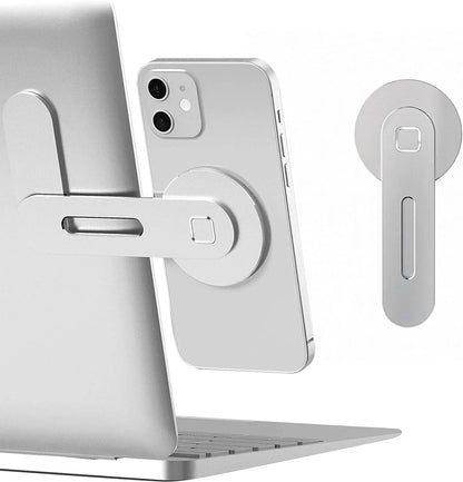 Revolutionize Your Workspace with the Slim & Foldable Magnetic Laptop Phone Holder for iPhone 14/13/12 and All Smartphones