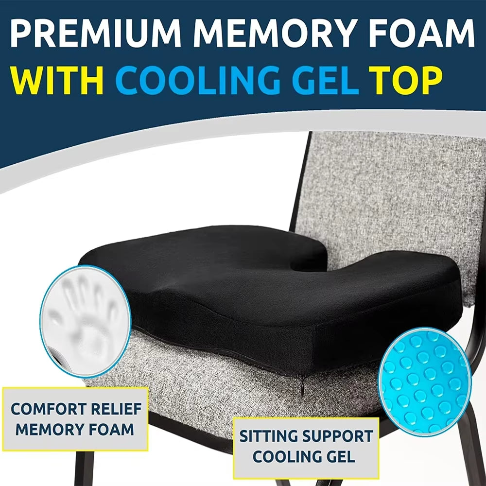 Experience Ultimate Comfort with Our Gel Enhanced Orthopedic Seat Cushion - Perfect for Office, Car, and Travel!