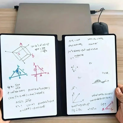 Stylish A5 Reusable Whiteboard Notebook Set - Complete with Pen, Erasing Cloth & Weekly Planner for Effortless Organization