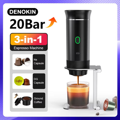 Revolutionize Your Coffee Experience with the Wireless Electric Portable Espresso Machine - Perfect for Home, Car, and Camping!